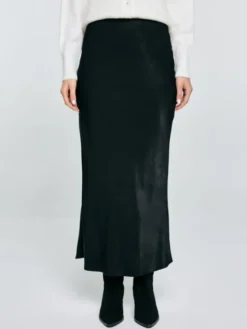 BIG STAR Spódnica midi ELENI Czarny Slim Fit