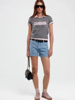BIG STAR Szorty jeansowe AUTHENTIC GIRL Niebieski Wide Fit