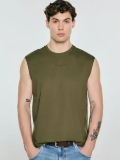 BIG STAR Tank top IRRER Zielony Comfort Fit
