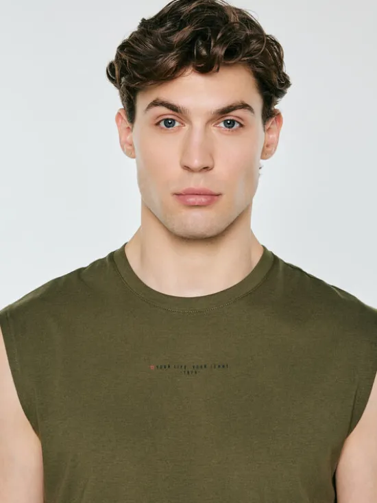 BIG STAR Tank top IRRER Zielony Comfort Fit