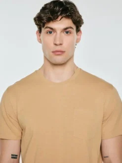 BIG STAR T-Shirt TOMES Beżowy Basic Fit