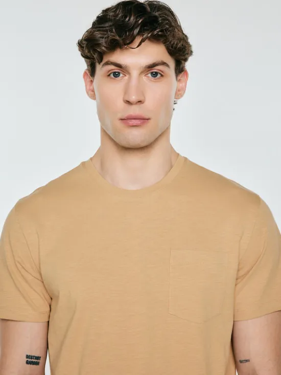 BIG STAR T-Shirt TOMES Beżowy Basic Fit