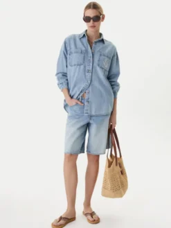 Billabong Koszula jeansowa Down The Coast EBJWT00122 Niebieski Oversize