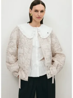 BIZUU Kurtka przejściowa LUCISSE FLORAL JACKET Biały