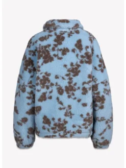 BIZUU Kurtka przejściowa TEDDY FLORAL FLEECE JACKET Niebieski Standard Fit