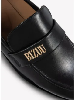 BIZUU Mokasyny MONTEVIE LEATHER LOAFERS Czarny