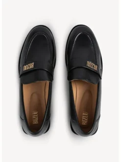 BIZUU Mokasyny MONTEVIE LEATHER LOAFERS Czarny