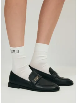 BIZUU Mokasyny MONTEVIE LEATHER LOAFERS Czarny