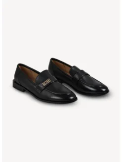 BIZUU Mokasyny MONTEVIE LEATHER LOAFERS Czarny