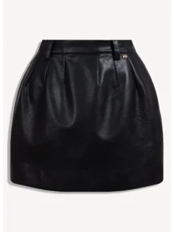 BIZUU Spódnica mini BREDA MINIROCK FAUX SKIRT Czarny Standard Fit