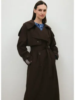 BIZUU Trencz RACHELLA OVERSIZED TRENCH COAT Brązowy