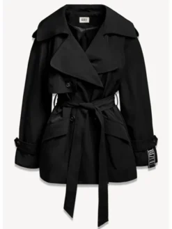 BIZUU Trencz RACHY TRENCH COAT Czarny