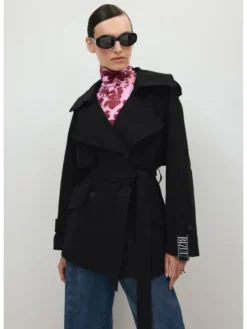 BIZUU Trencz RACHY TRENCH COAT Czarny
