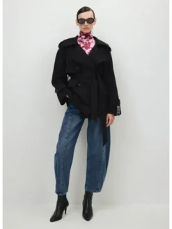 BIZUU Trencz RACHY TRENCH COAT Czarny