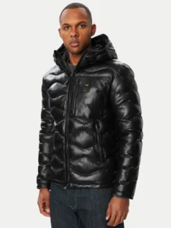 Blauer Kurtka skórzana 26WBLUL01490 007012 Czarny Slim Fit