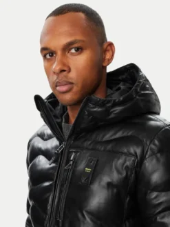 Blauer Kurtka skórzana 26WBLUL01490 007012 Czarny Slim Fit