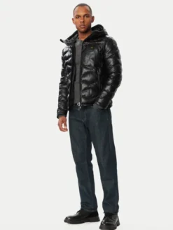 Blauer Kurtka skórzana 26WBLUL01490 007012 Czarny Slim Fit