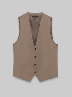 Borgio Kamizelka garniturowa lido_khaki Khaki Slim Fit