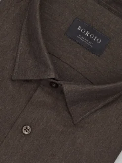 Borgio Koszula flero_00620 Brązowy Classic Fit