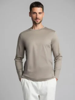 Borgio Longsleeve Milazzo Szary Slim Fit