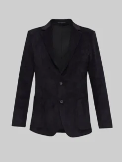 Borgio Marynarka alluvioni Czarny Slim Fit