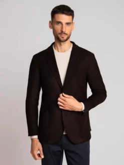 Borgio Marynarka almenno Brązowy Slim Fit