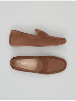 Borgio Mokasyny F304_zamsz_light_brown Brązowy