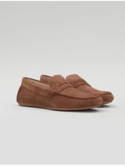 Borgio Mokasyny F304_zamsz_light_brown Brązowy