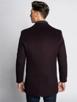 Borgio Płaszcz seveso Bordowy Classic Fit