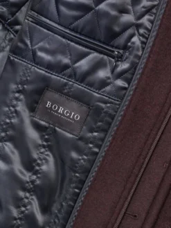 Borgio Płaszcz seveso Bordowy Classic Fit