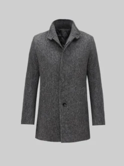 Borgio Płaszcz wełniany rivara_sz Szary Slim Fit