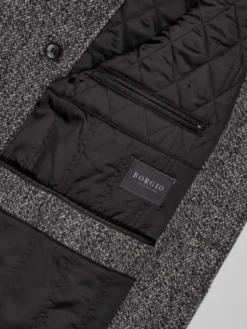 Borgio Płaszcz wełniany rivara_sz Szary Slim Fit