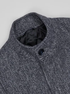 Borgio Płaszcz wełniany rivara_g1 Granatowy Slim Fit