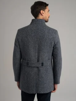 Borgio Płaszcz wełniany rivara_g1 Granatowy Slim Fit