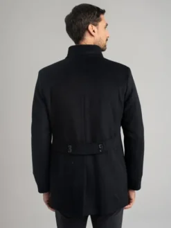 Borgio Płaszcz wełniany rivara_g Granatowy Slim Fit