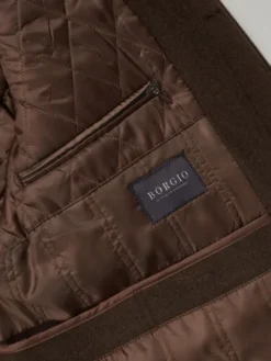 Borgio Płaszcz wełniany rizziconi Brązowy Slim Fit