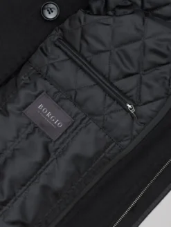 Borgio Płaszcz wełniany serre_01_c Czarny Slim Fit