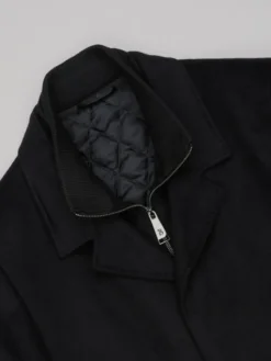 Borgio Płaszcz wełniany serre_01_c Czarny Slim Fit