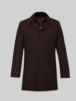 Borgio Płaszcz wełniany serre_br Brązowy Slim Fit