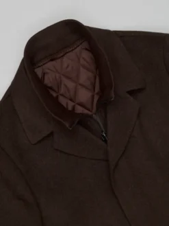 Borgio Płaszcz wełniany serre_br Brązowy Slim Fit