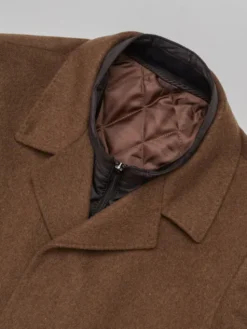 Borgio Płaszcz wełniany sferro Brązowy Slim Fit