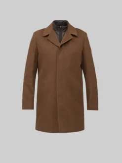 Borgio Płaszcz wełniany sferro Brązowy Slim Fit