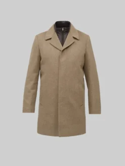 Borgio Płaszcz wełniany sferro Beżowy Slim Fit
