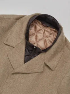 Borgio Płaszcz wełniany sferro Beżowy Slim Fit