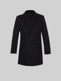 Borgio Płaszcz wełniany sortino_c Czarny Slim Fit
