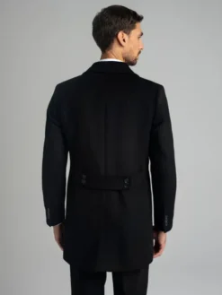 Borgio Płaszcz wełniany sortino_c Czarny Slim Fit