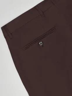 Borgio Spodnie garniturowe brione Bordowy Slim Fit