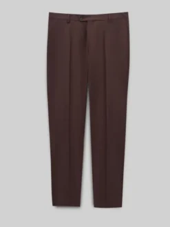 Borgio Spodnie garniturowe brione Bordowy Slim Fit
