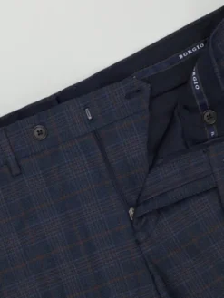 Borgio Spodnie garniturowe carlopoli Granatowy Slim Fit