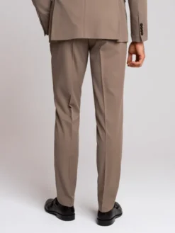 Borgio Spodnie garniturowe lido_khaki Khaki Slim Fit